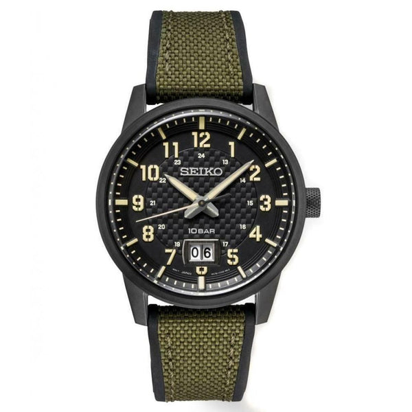Seiko Men's SUR325 Essentials  Green Nylon/Silicone Watch