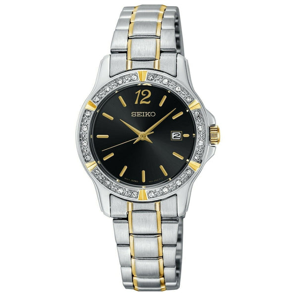 Seiko Women's SUR656 Crystal Ladies Two-Tone Stainless Steel Watch