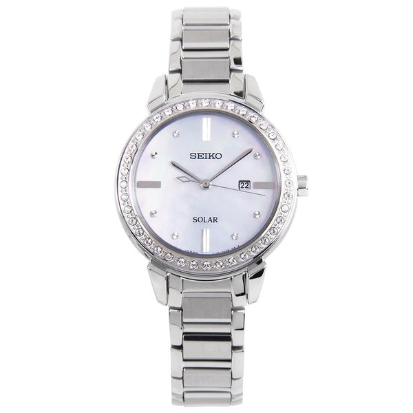 Seiko Women's SUT327 Solar Crystal Stainless Steel Watch