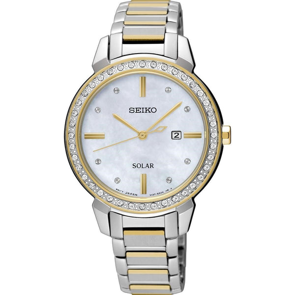 Seiko Women's SUT328 Solar Crystal Two-Tone Stainless Steel Watch