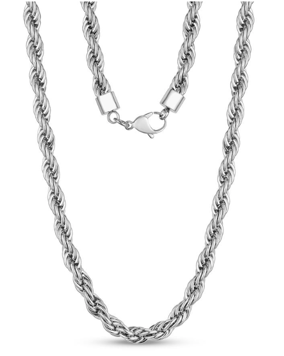 Stainless-Steel Rope Chain Necklace