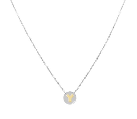 Letter Y Silver & Gold Necklace