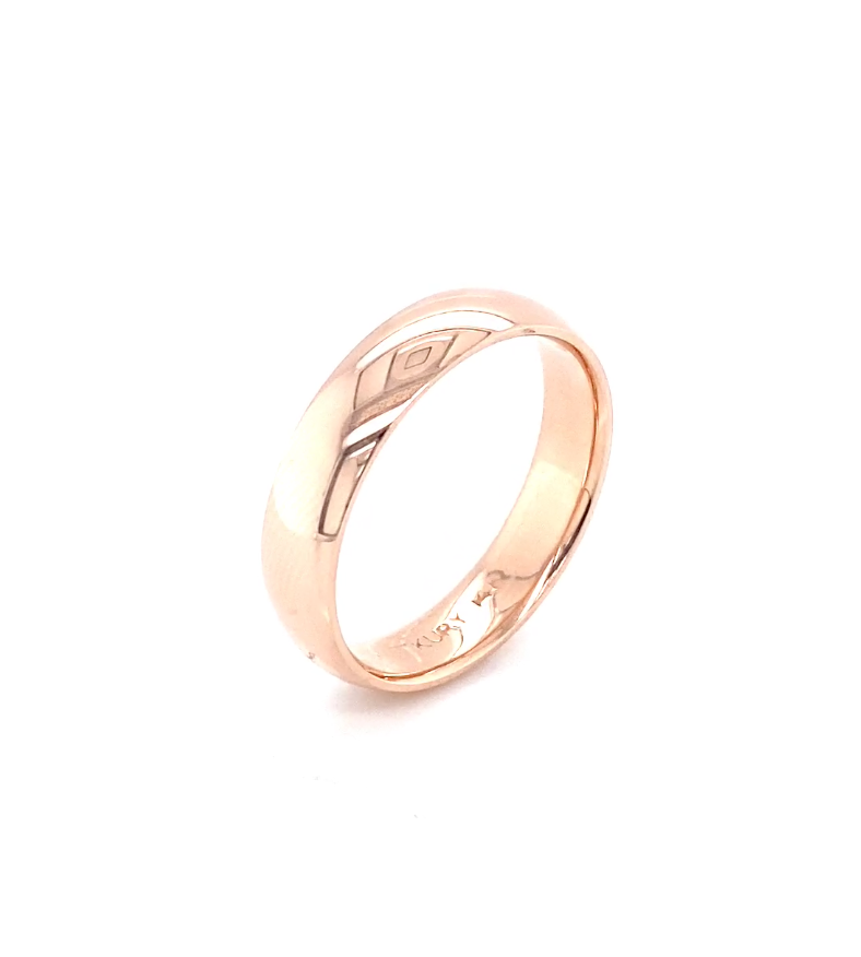 14K Simple Thin Rose Gold Men Wedding Band