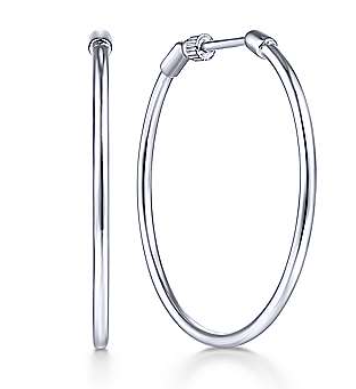 Gabriel & Co. 14K White Gold 30mm Classic Hoop Earrings- EG13602W4JJJ