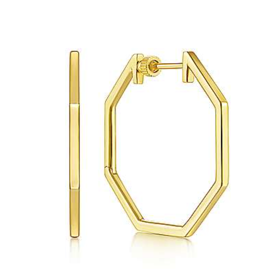 Gabriel & Co. 14K Yellow Gold 30mm Geometric Hoop Earrings- EG14174Y4JJJ