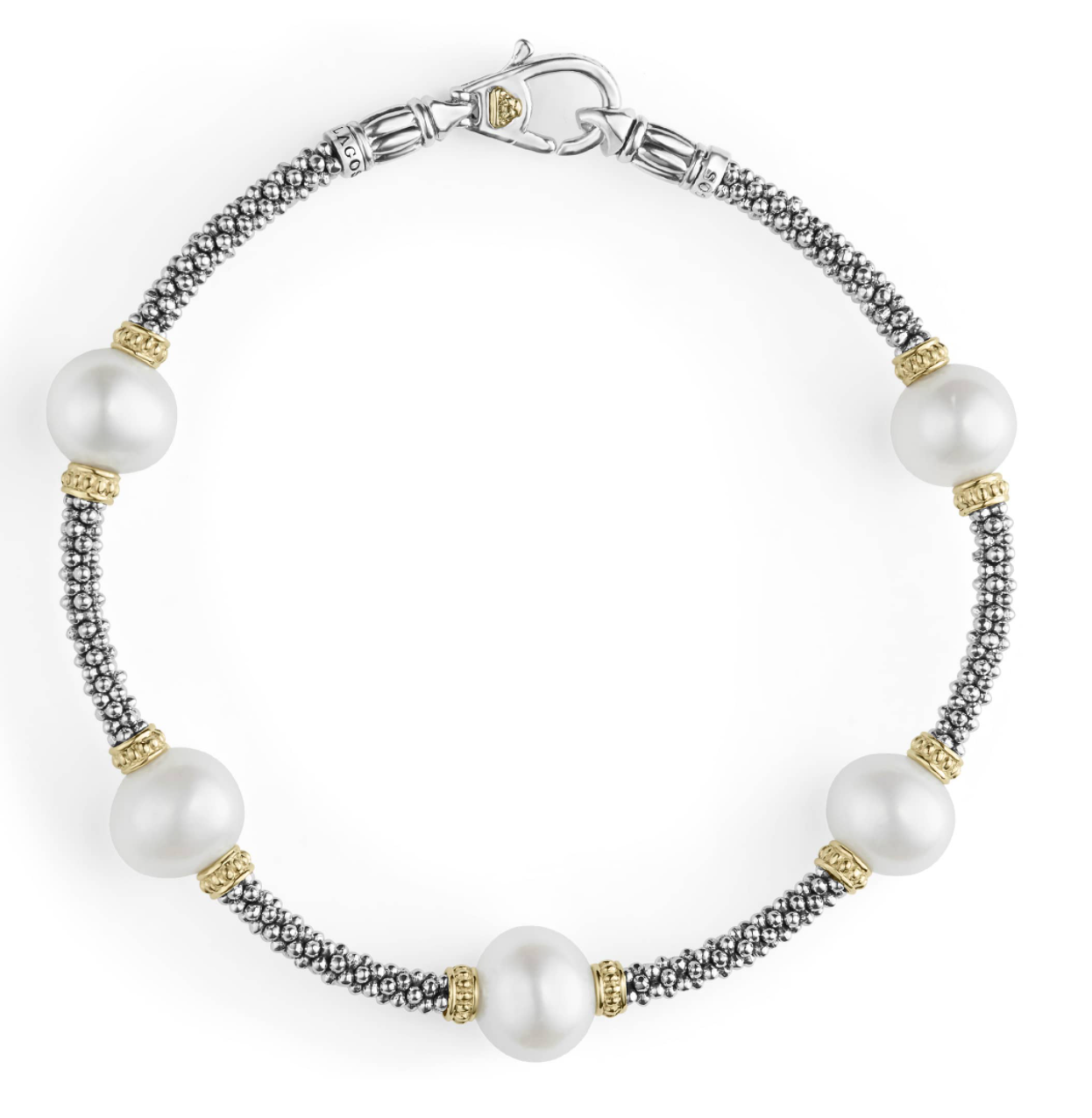 Lagos Luna Five Pearl Caviar Bracelet- 05-81169-MM