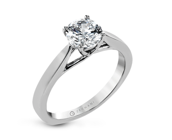 Zeghani The Solitaire Wedding Band 14K White Gold