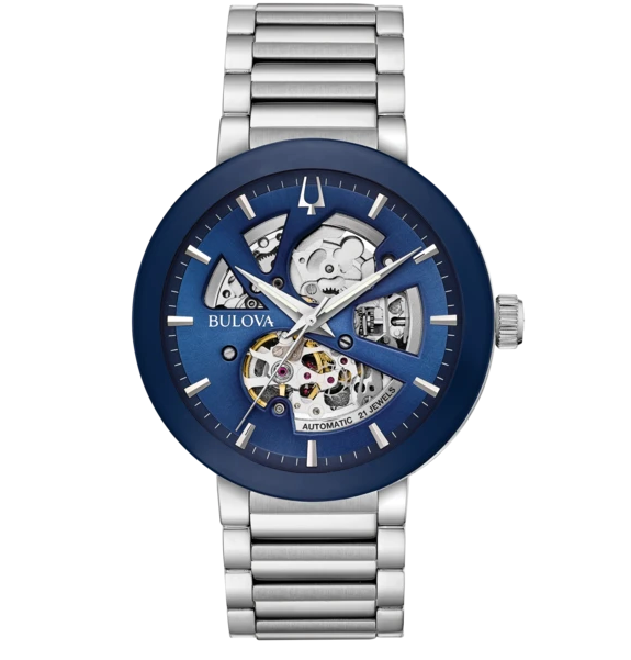 Mens SS Blue Diamond Watch