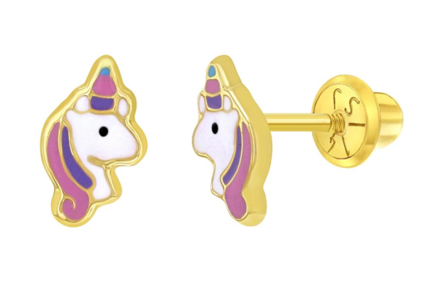 ENAMEL UNICORN EARRINGS