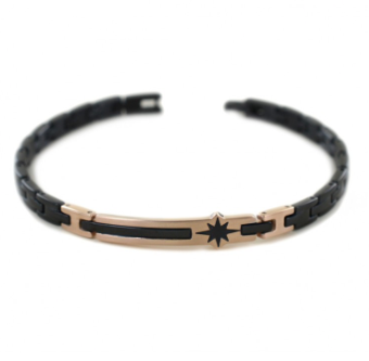 BLACK AND ROSE GOLD CHAIN BRACELET