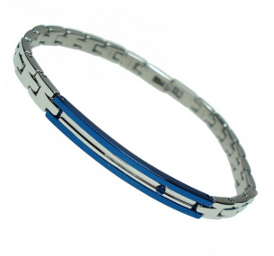 SILVER AND BLUE CHAIN BRACELET