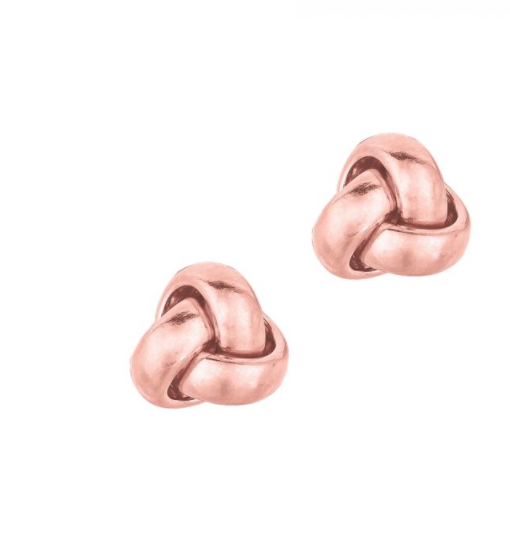 14K Gold Mini Classic Polished Love Knot Stud Earring