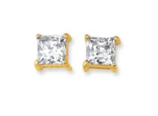 Princess Cut CZ Stud Earring