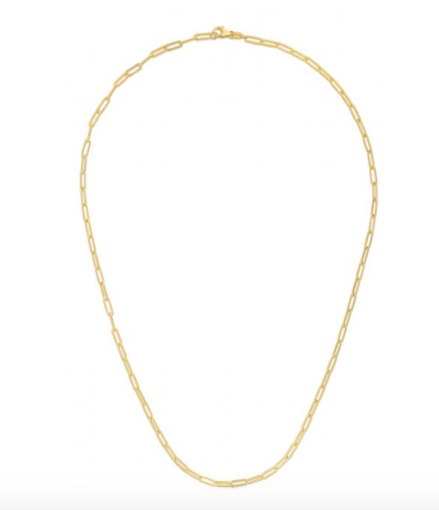 14K Gold 2.1mm Paperclip Chain
