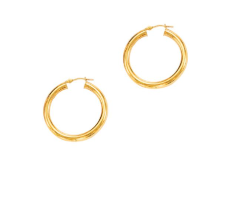 14K Gold 4x30mm Hoops