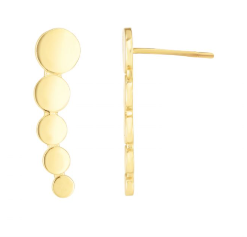 14K Gold Graduated Circles Ear Climber