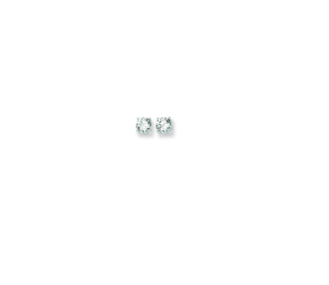 14K Gold 6mm Round CZ Stud Earring