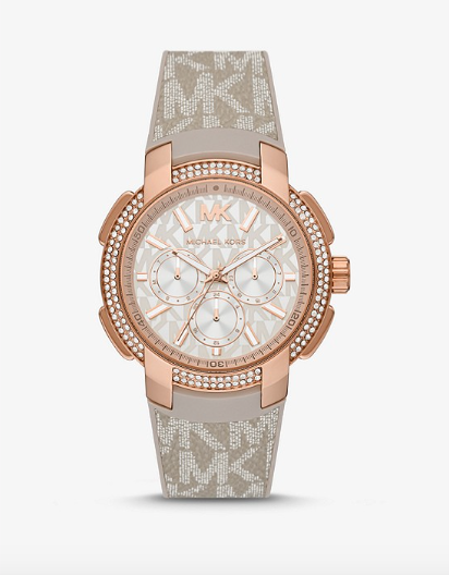 Michael Kors - Oversized Pavé Rose Gold-Tone and Logo Sport Watch