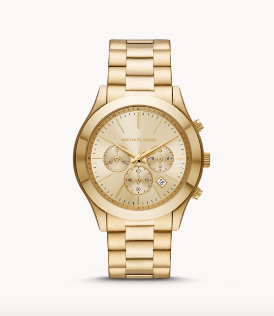 Michael Kors Slim Runway Chronograph Gold-Tone Stainless Steel Watch