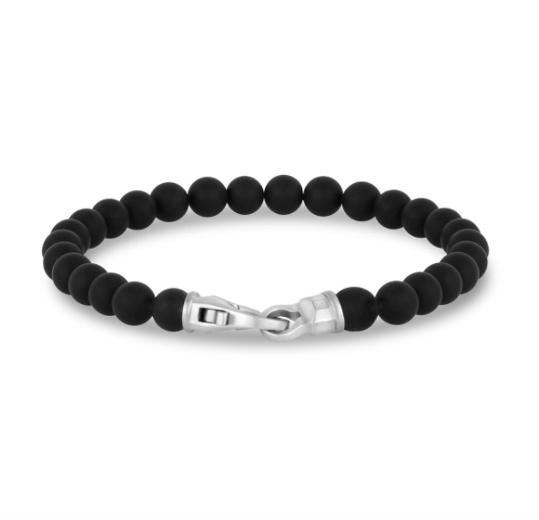 6mm Matte Black Onyx Bead Bracelet