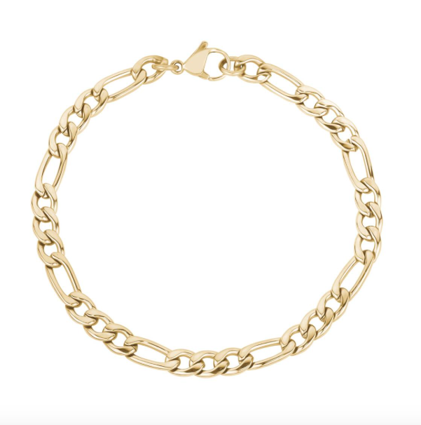 5mm Gold Figaro Link Bracelet