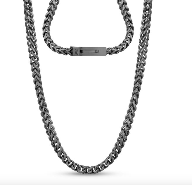6mm Gun Metal Franco Necklace