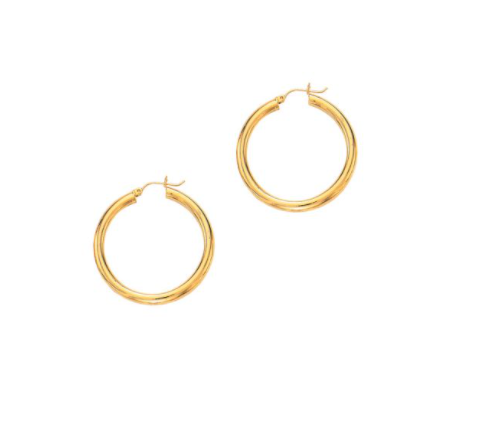 14K Gold 4x40mm Hoops Chunky