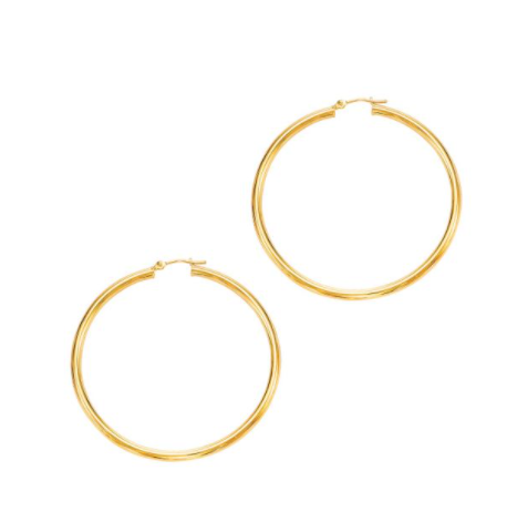 14K Gold 3x50mm Hoops