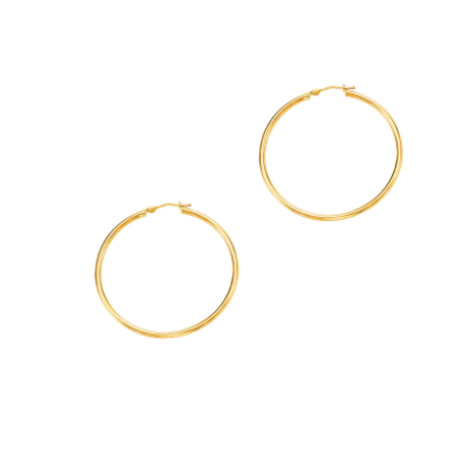 14K Gold 2x40mm Hoops Fine