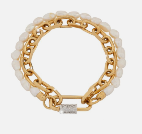 Palermo pulsera de eslabones y perlas