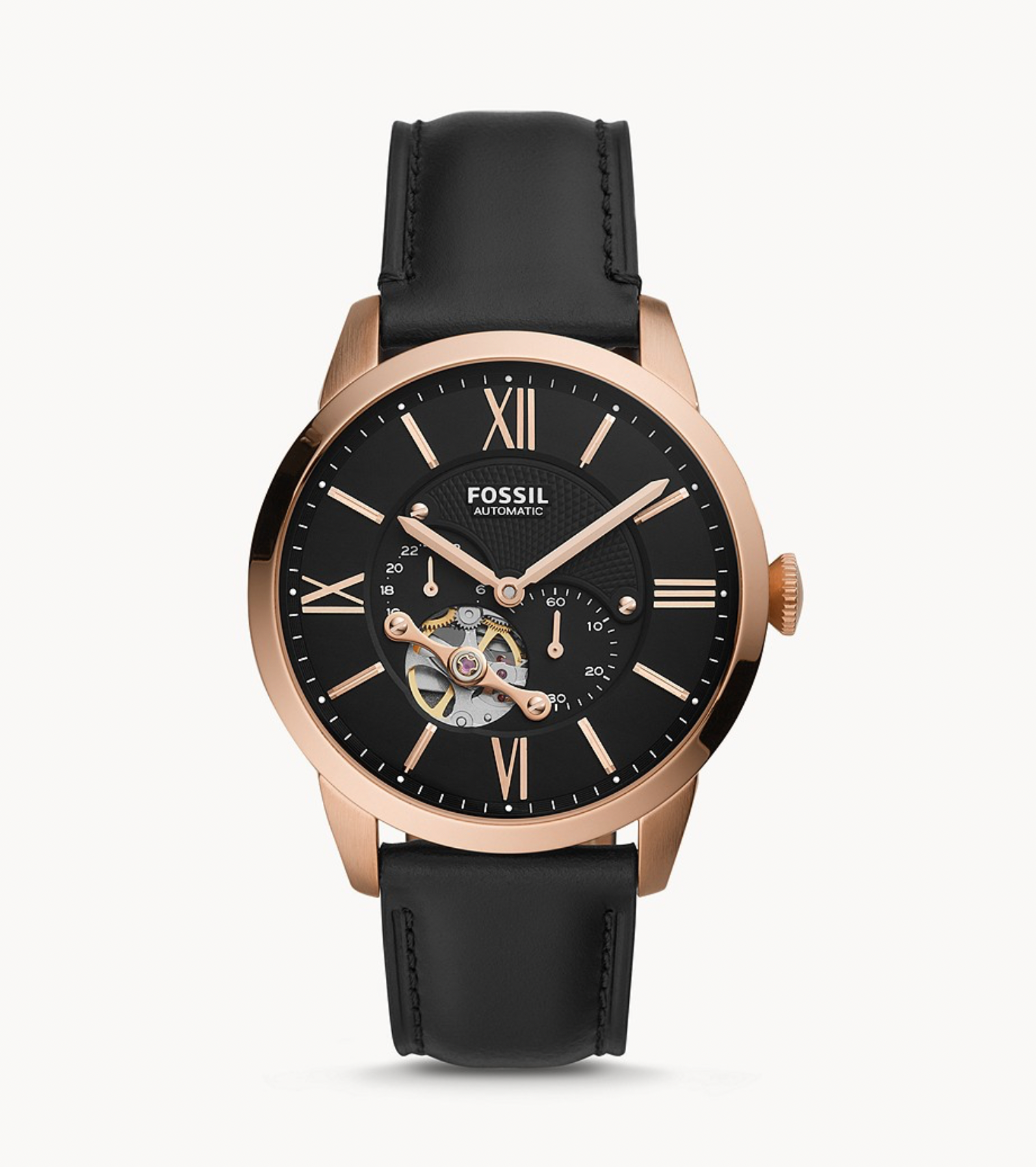 Townsman Automatic Black Leather Watch