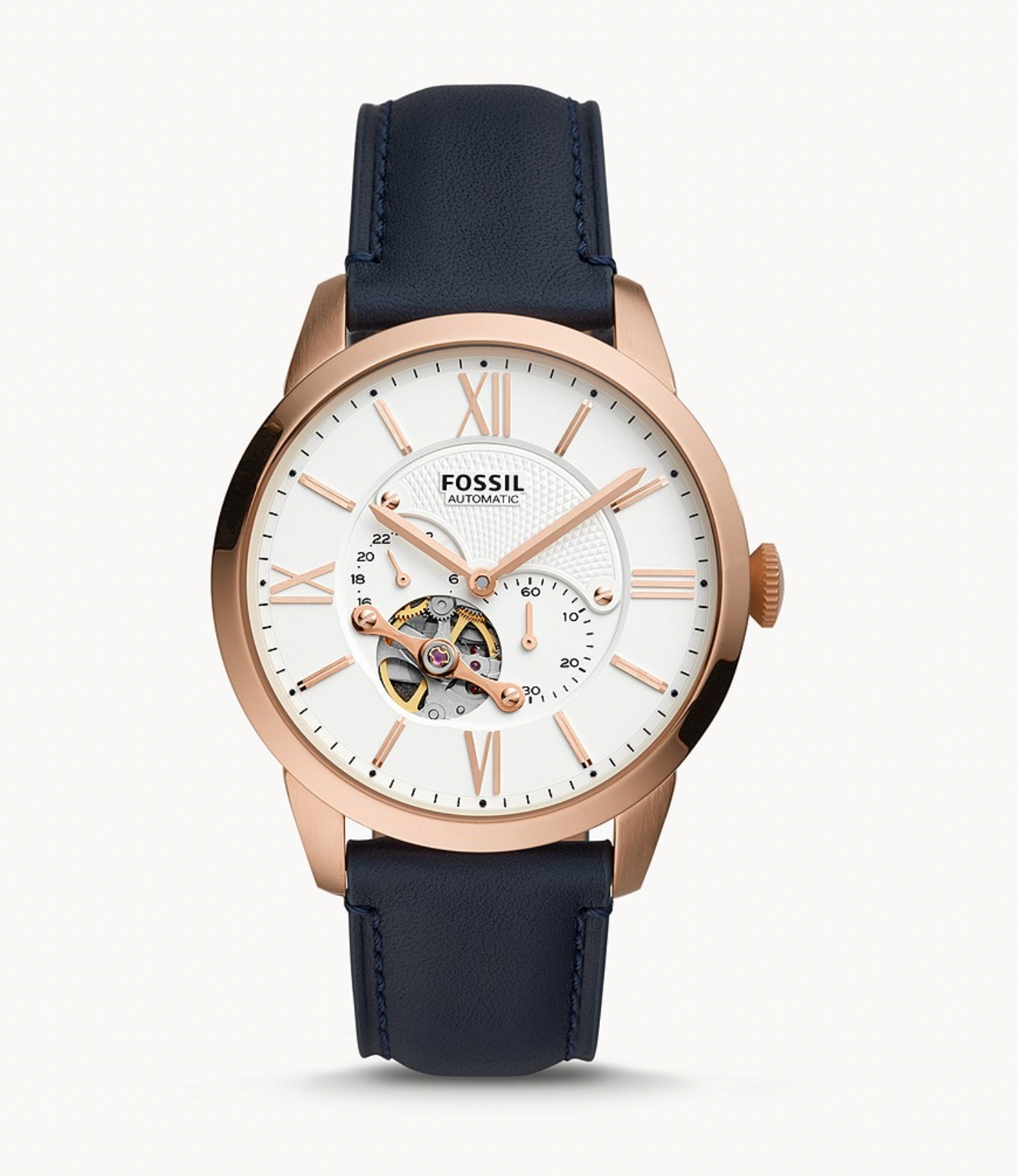 Townsman Automatic Navy Leather Watch