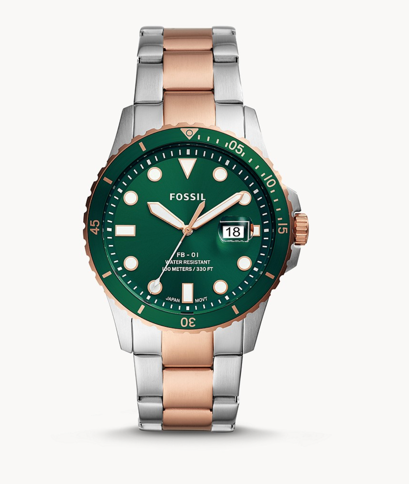 FB-01 Three-Hand Date Two-Tone Stainless Steel Watch