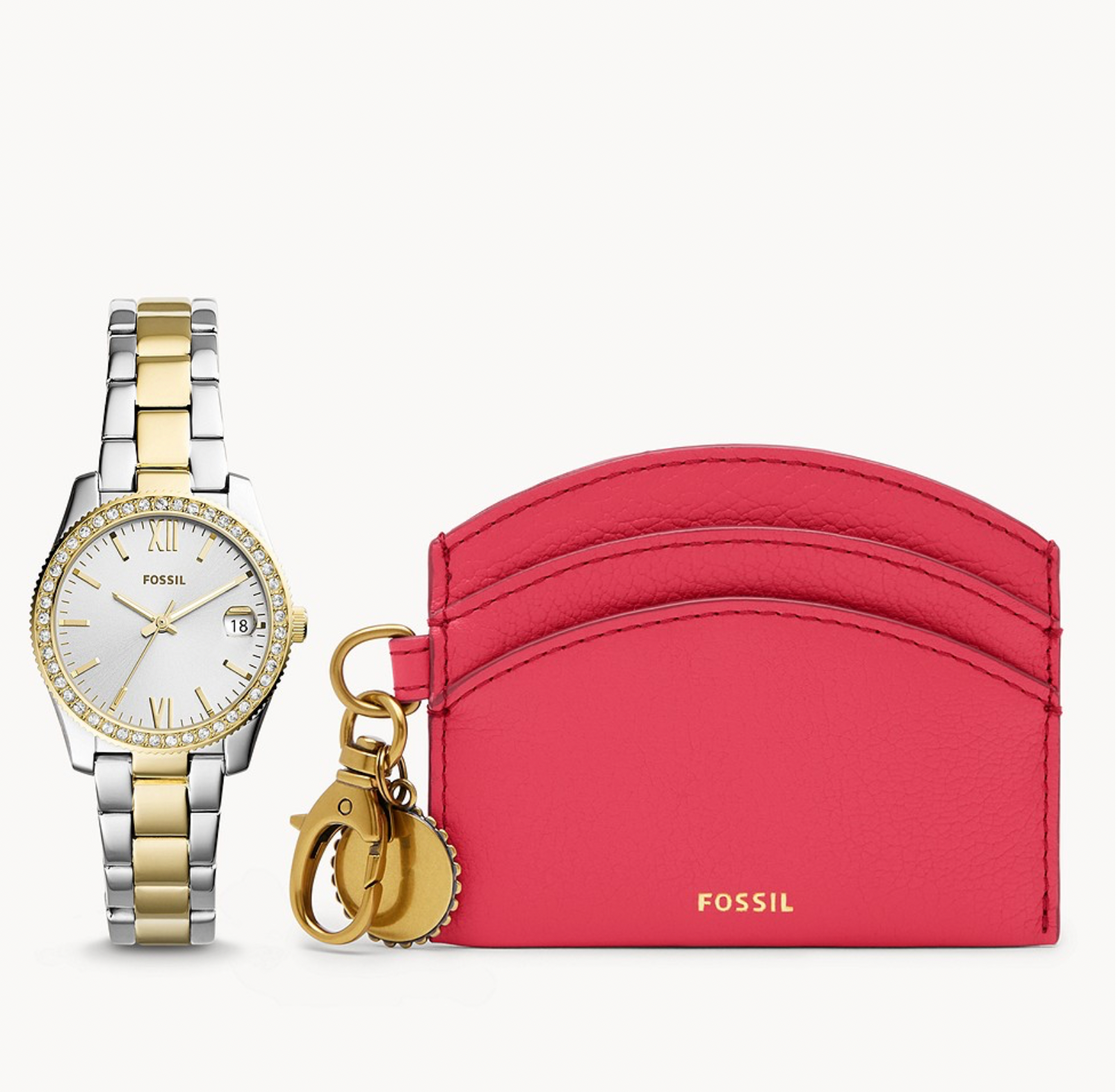 Scarlette Mini Three-Hand Two-Tone Stainless Steel Watch and Wallet Box Set