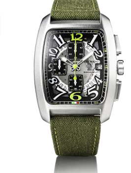Rectangle Sport Locman Chrono Watch Army Green