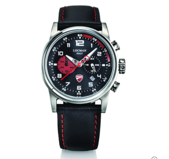 Round Ducati Locman Chrono Black Red Watch