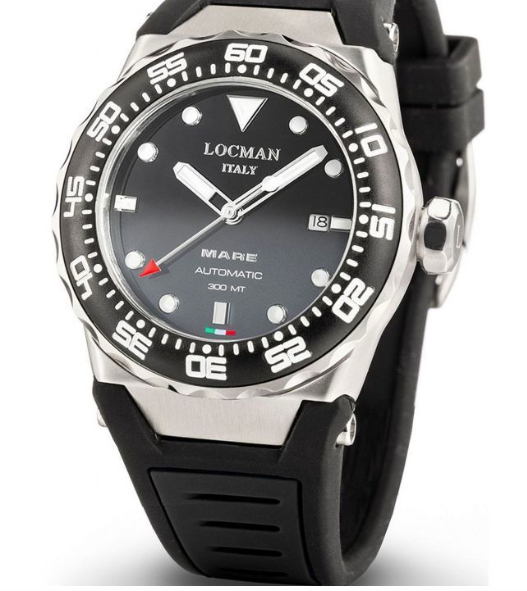 Mare Automatic Locman Black Silicone Watch