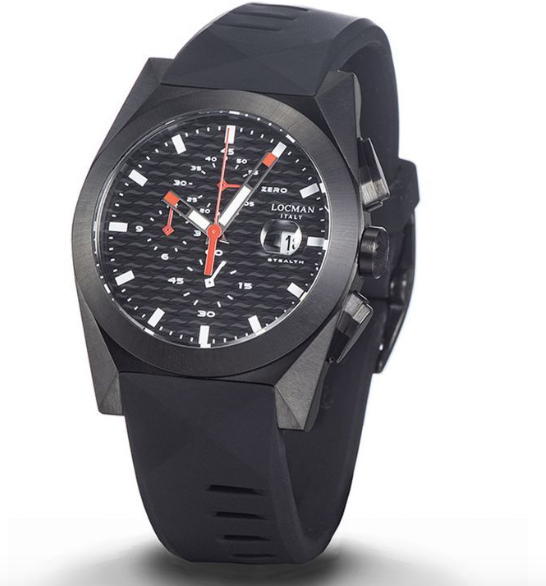 Stealth Locman Silicone All Black Chrono Men Watch