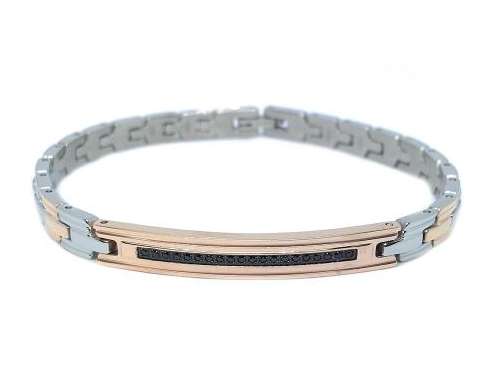 Two Tone Silver and Rose Gold Link Bracelet