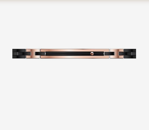 Black Accent Rose Gold Link Bracelet