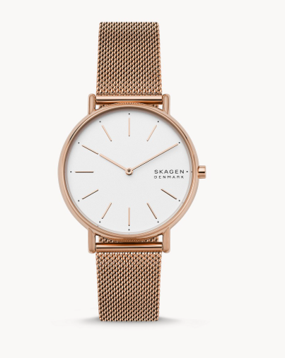 Signatur Rose-Tone Steel Mesh Watch