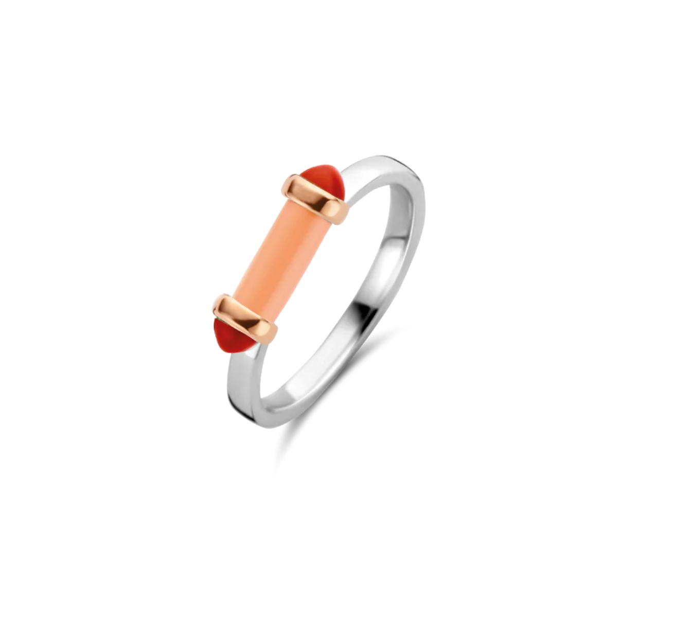 Ti Sento Milano Coral Pink Stick Ring