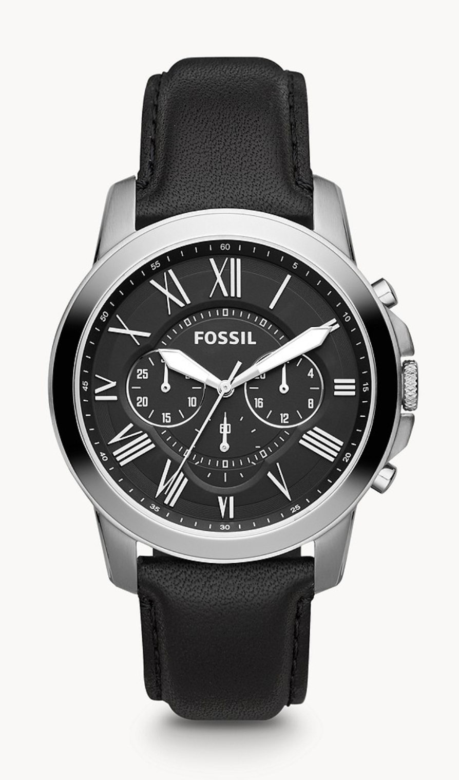 Grant Chronograph Black Leather Watch