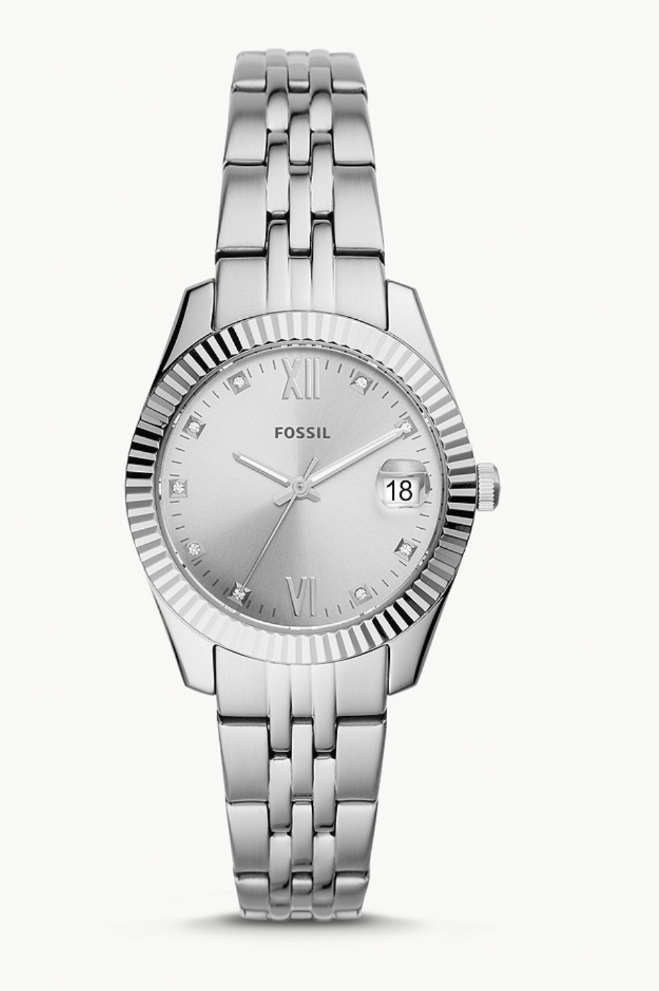 Scarlette Mini Three-Hand Date Stainless Steel Watch