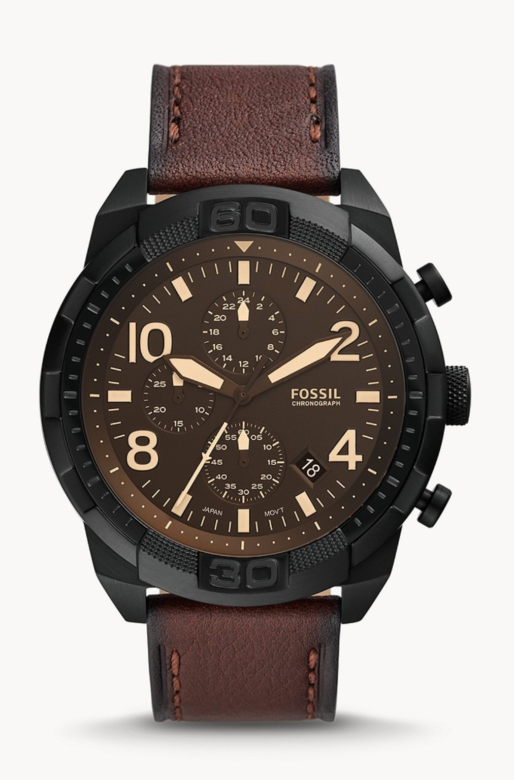 Bronson Chronograph Dark Brown Eco Leather Watch