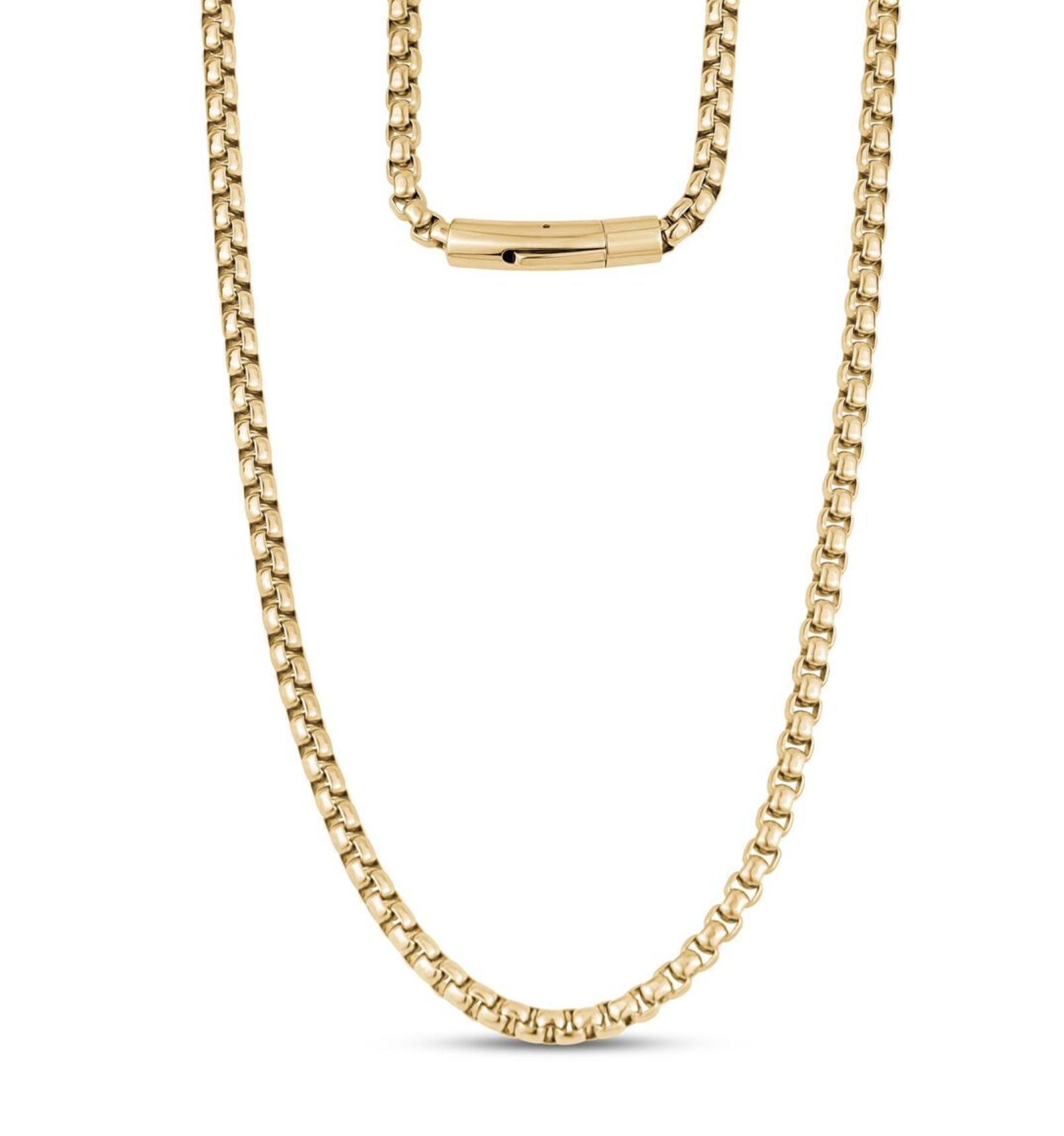 5mm Gold Steel Box Link Necklace