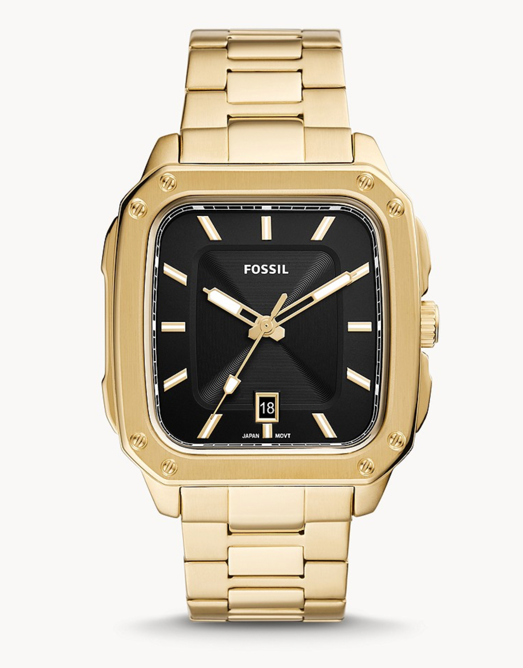 Inscription Three-Hand Date Gold-Tone Stainless Steel Watch