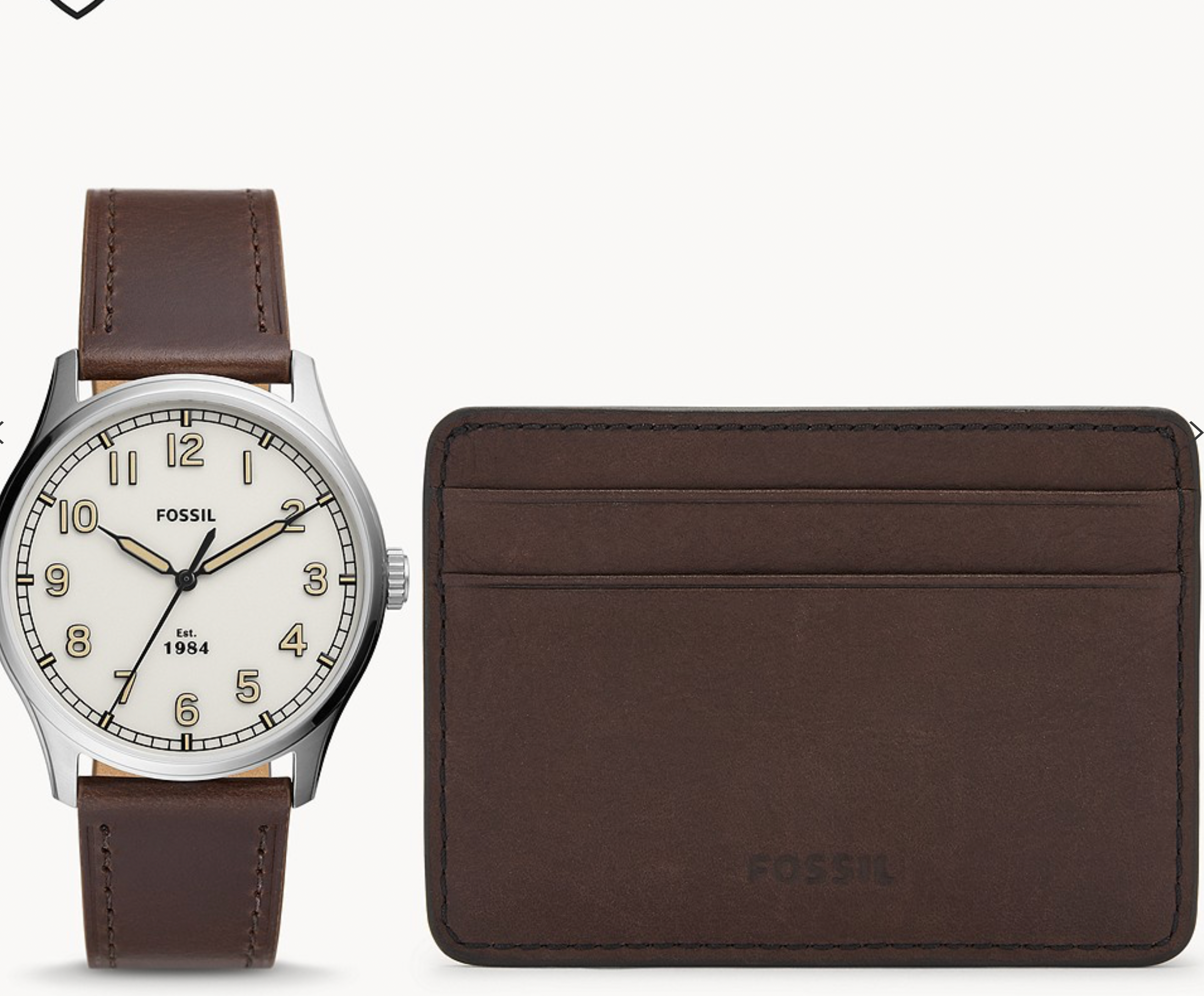 Dayliner Three-Hand Brown Leather Watch and Wallet Box Set