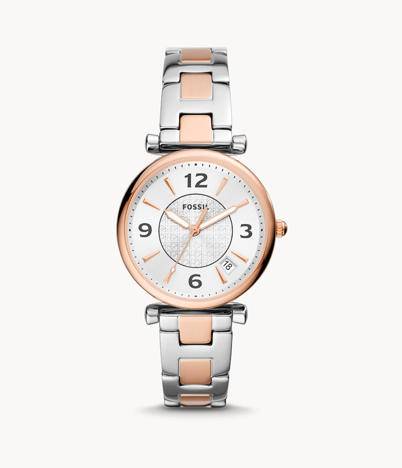 Carlie Three-Hand Date Two-Tone Stainless Steel Watch