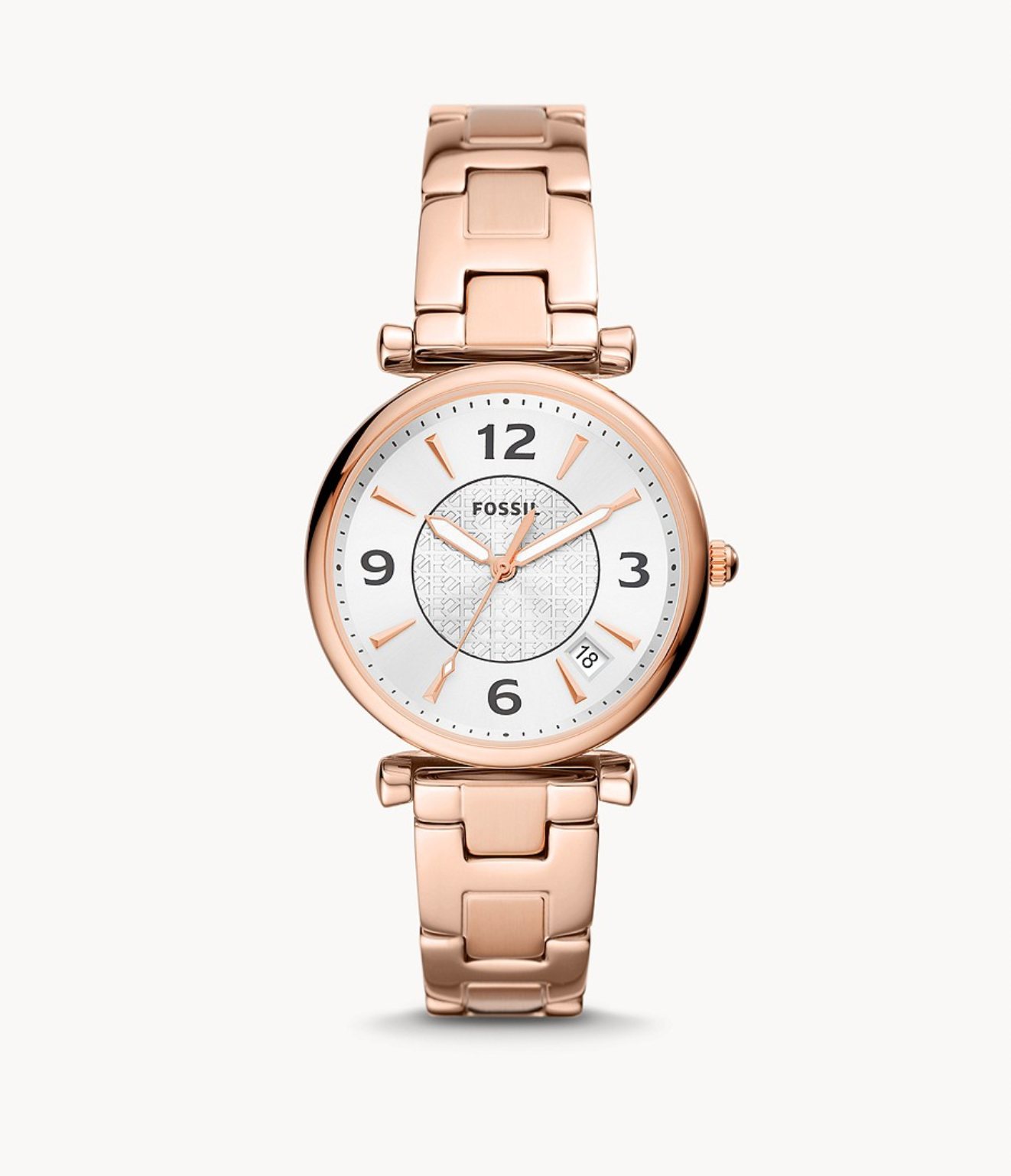 Carlie Three-Hand Date Rose Gold-Tone Stainless Steel Watch